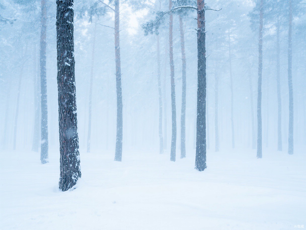 雪后松林